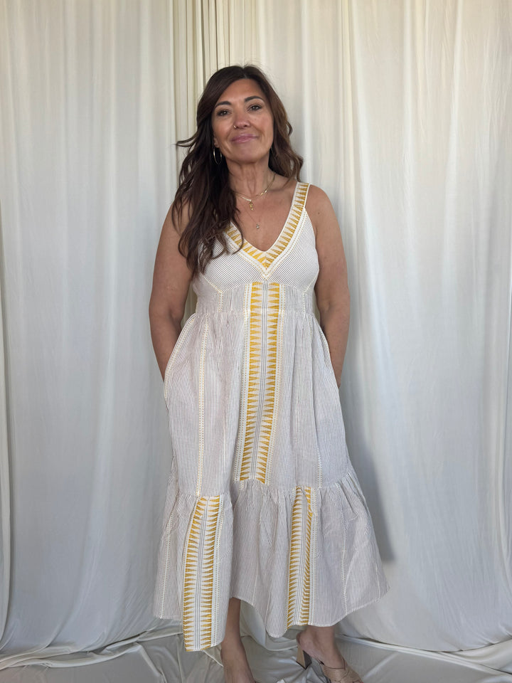 Sleeveless Boho Midi Dress