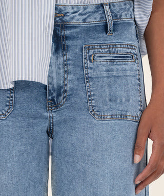 Meg High Rise Denim with Patch pocket