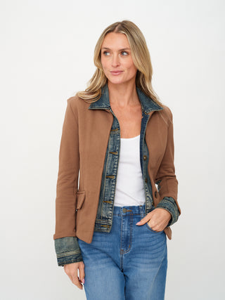 Clarissa Mixed Media Denim Jacket