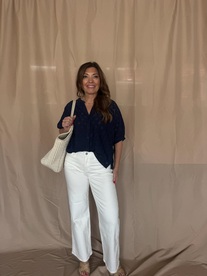 Optic White Wide Leg Jeans