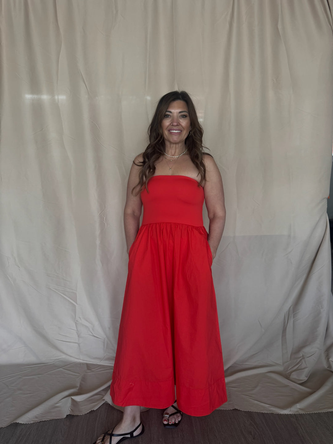 Sunsought Strapless Midi Dress