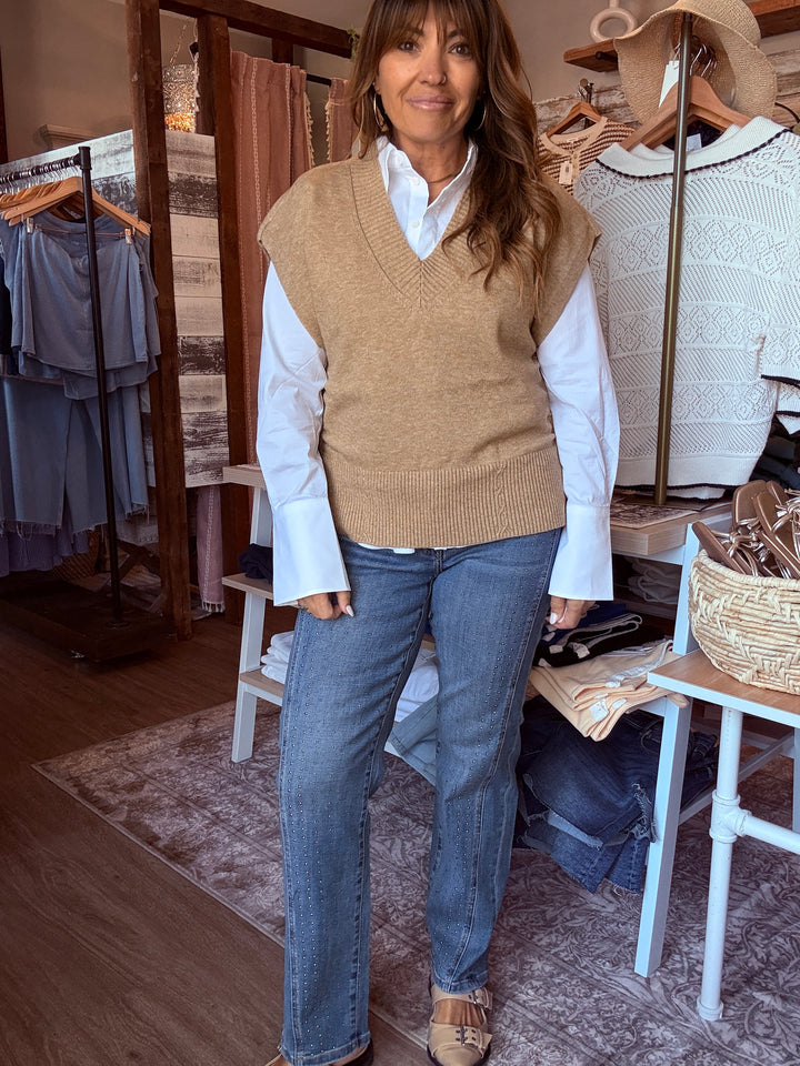 V-Neck Dolman Sweater with Side Ties
