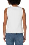 Sleeveless Rib Knit Boat Neck Top