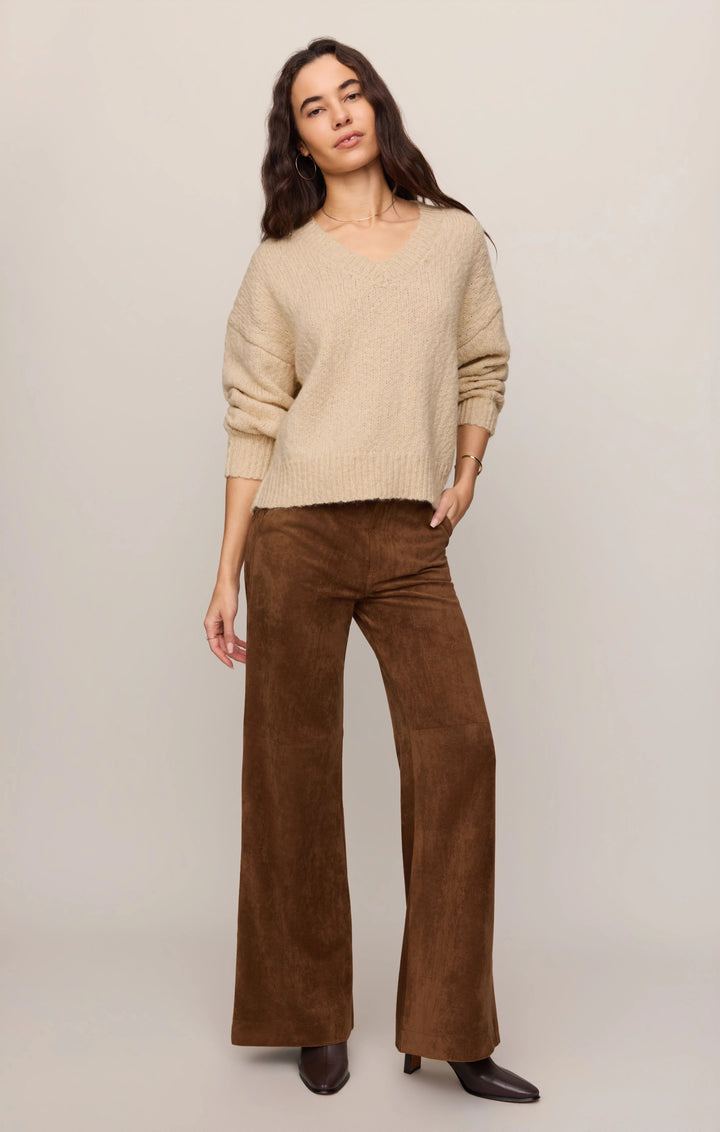Cecile Faux Suede Wide Leg Pant