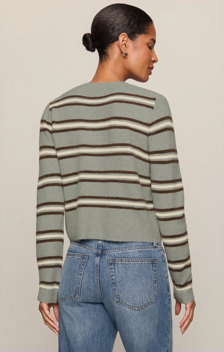 Z Supply Medina Stripe Cardigan — Aqua Cloud