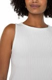 Sleeveless Rib Knit Boat Neck Top