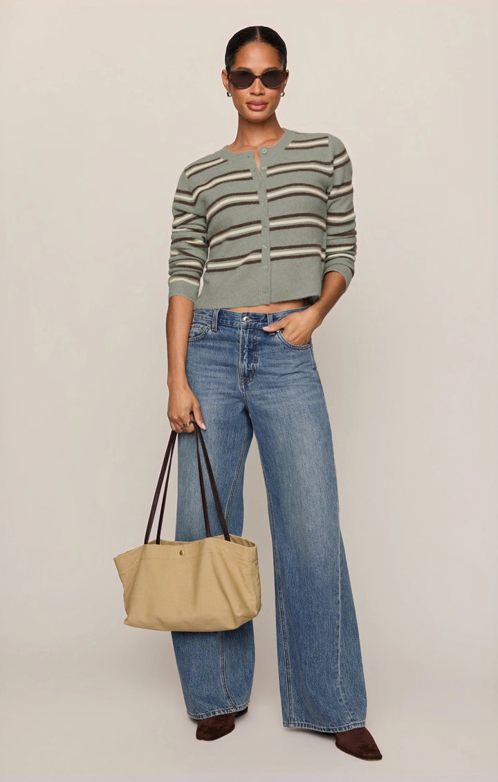 Z Supply Medina Stripe Cardigan — Aqua Cloud