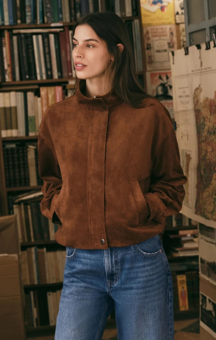 Z Supply Corin Faux Suede Bubble Hem Jacket