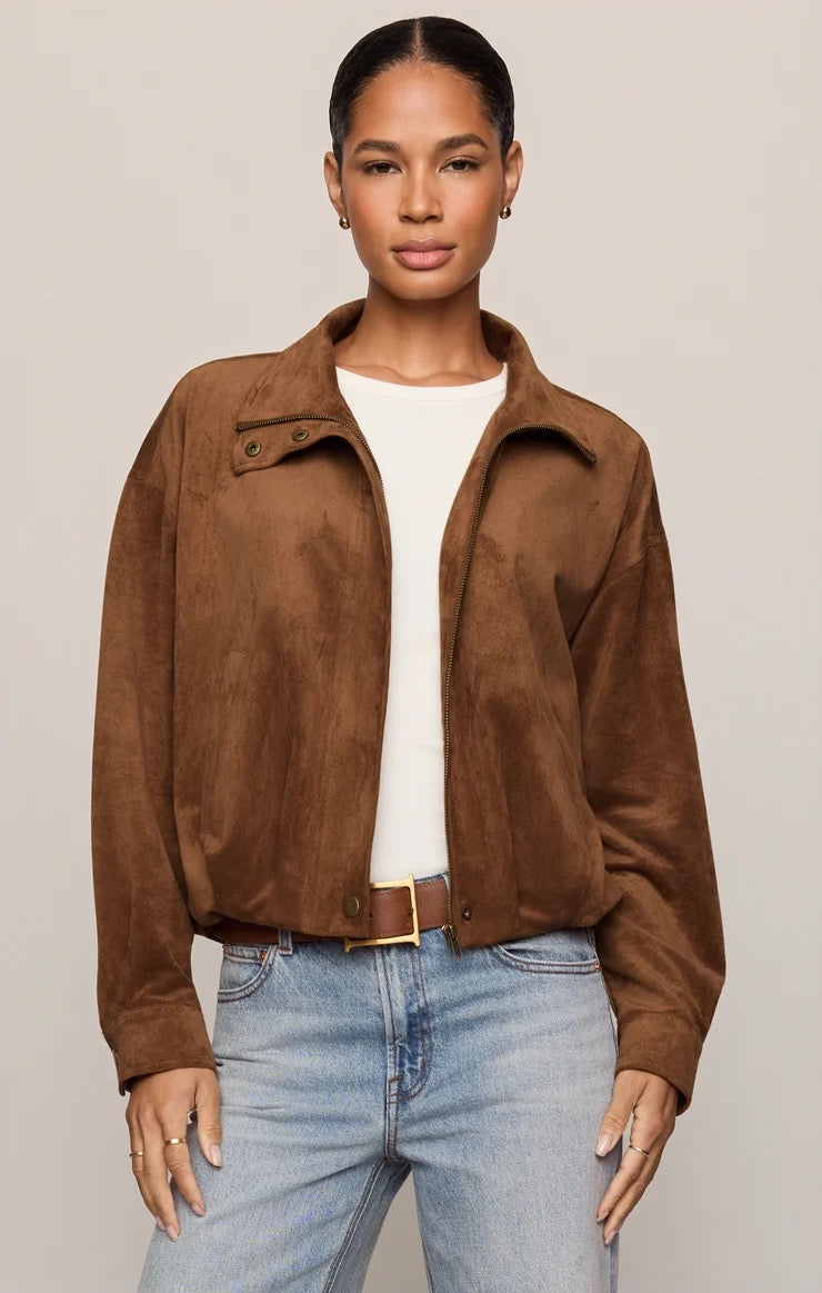 Z Supply Corin Faux Suede Bubble Hem Jacket