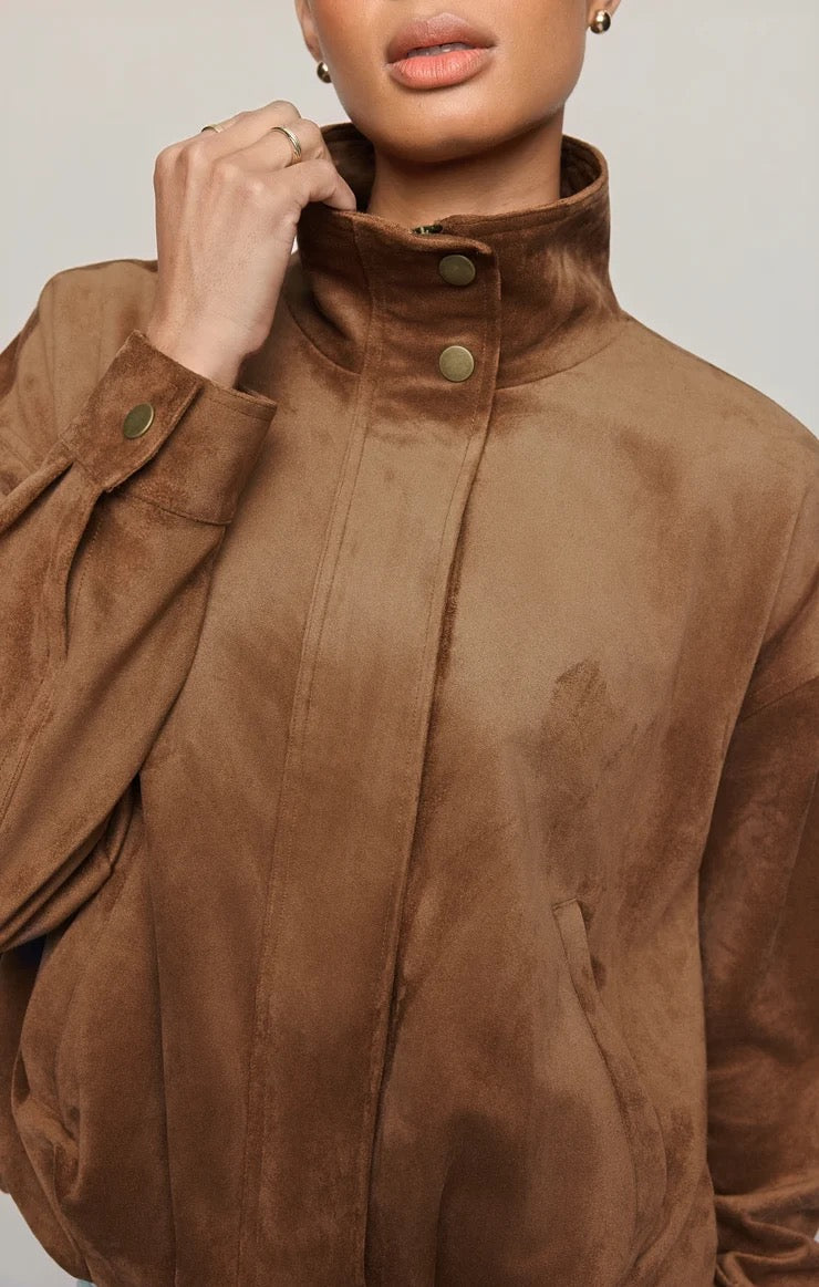 Z Supply Corin Faux Suede Bubble Hem Jacket