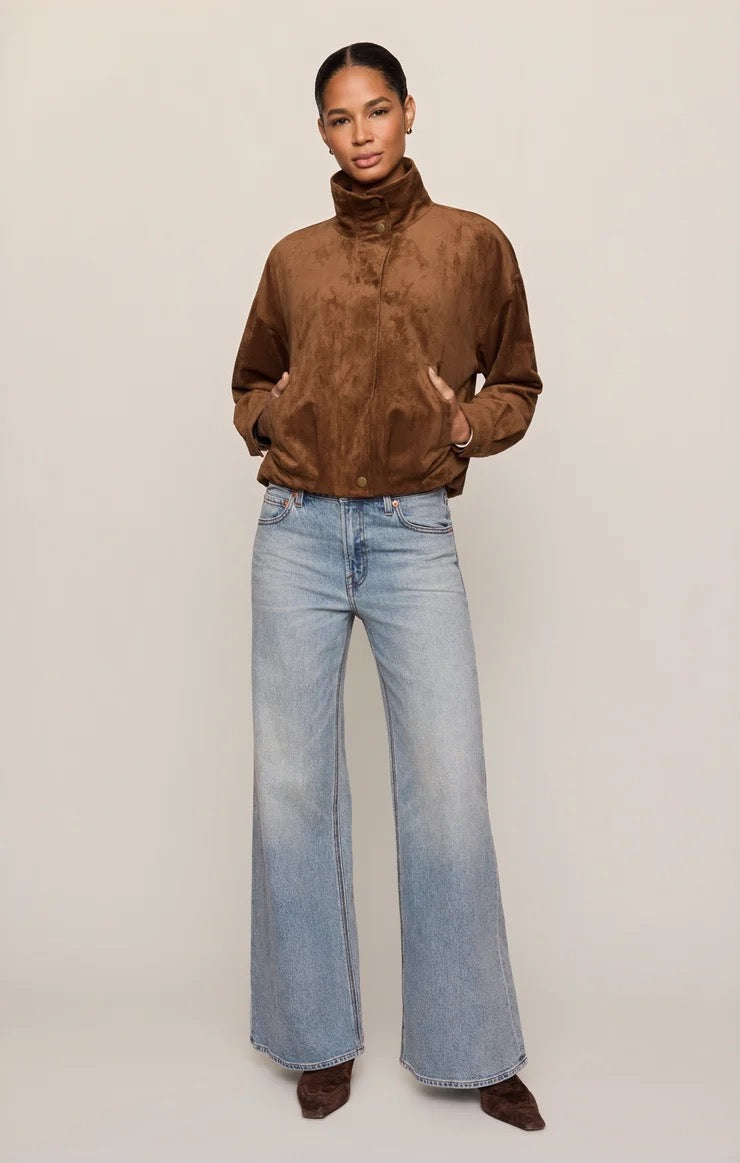 Z Supply Corin Faux Suede Bubble Hem Jacket