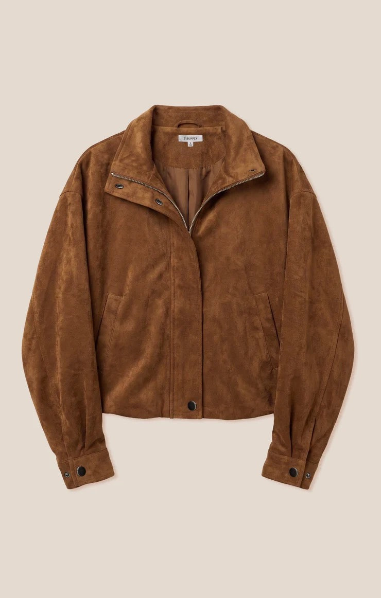 Z Supply Corin Faux Suede Bubble Hem Jacket