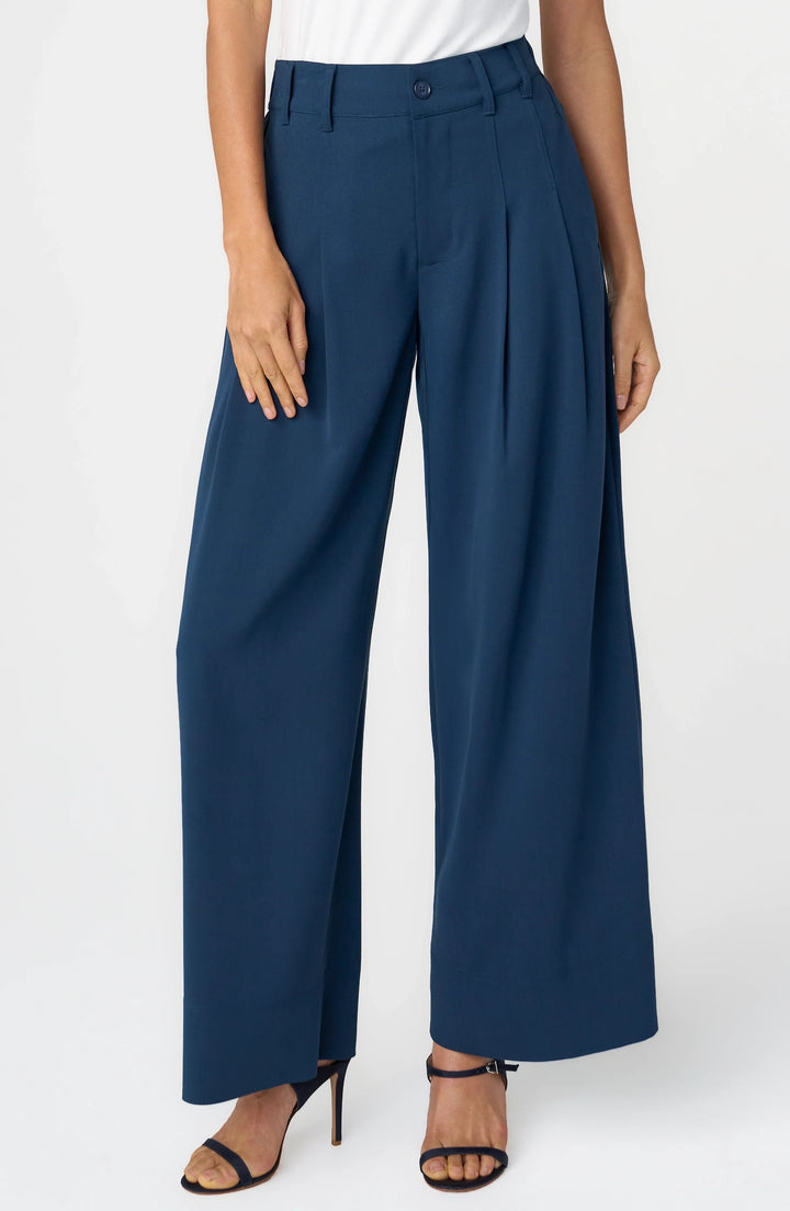 High Rise Pleated Wide Leg Trouser