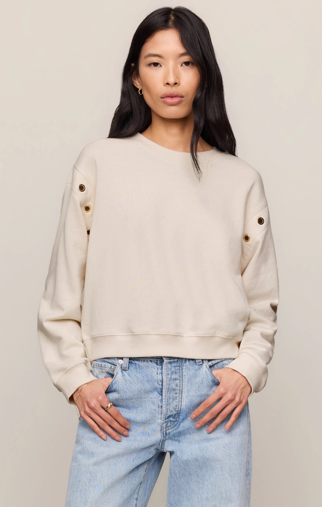 Z Supply Axel Grommet Sweatshirt – Sandstone