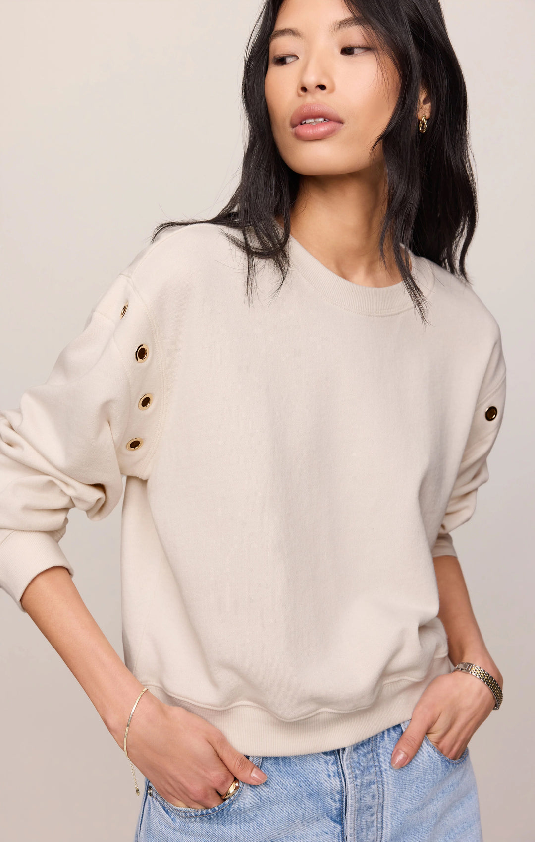 Z Supply Axel Grommet Sweatshirt – Sandstone