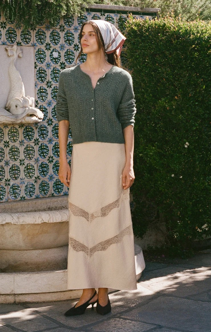 Z Supply Medina Cable Pointelle Cardigan in Monstera