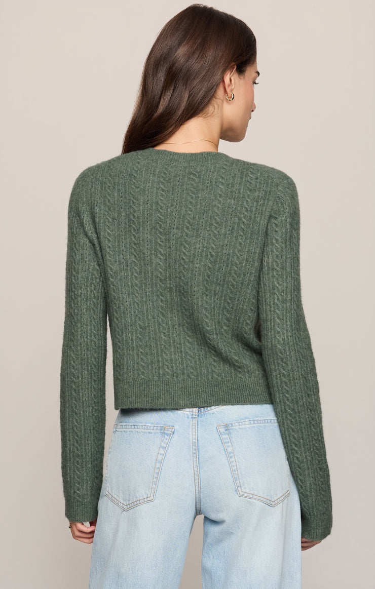 Z Supply Medina Cable Pointelle Cardigan in Monstera