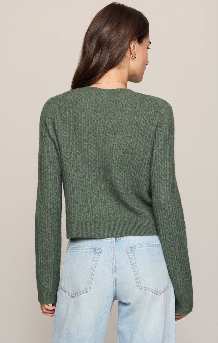 Z Supply Medina Cable Pointelle Cardigan in Monstera
