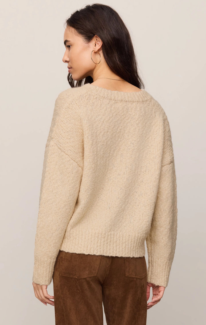 Z Supply Bolton Bouclé Sweater in Chalk