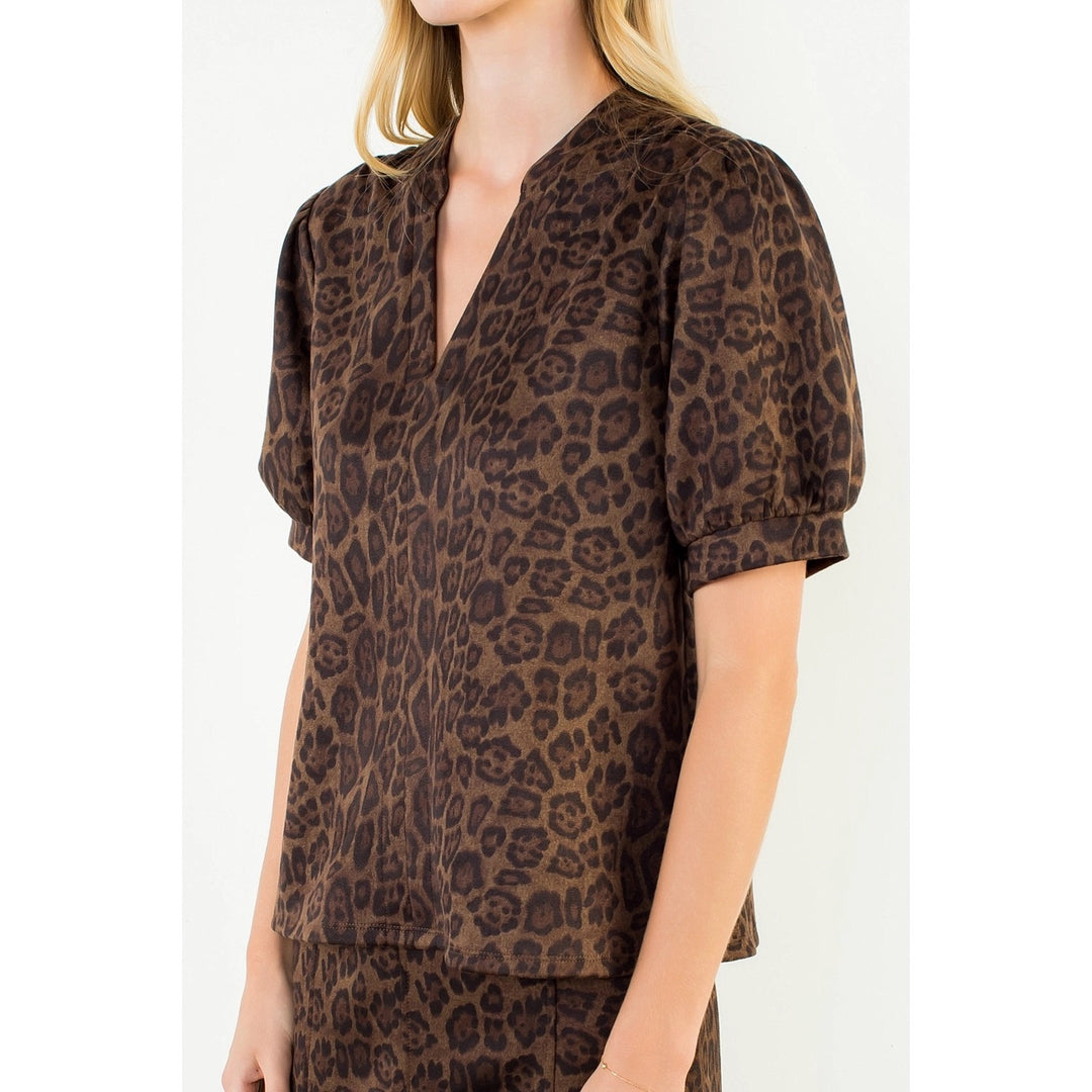 Suede Animal Print Top