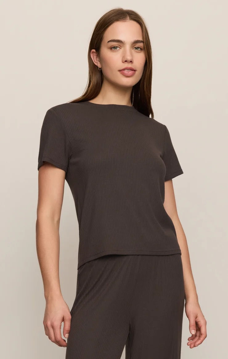 Just Right Rib Tee in Cocoa Bean