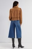 Puff Sleeve Jacket with Laser-Cut Hem