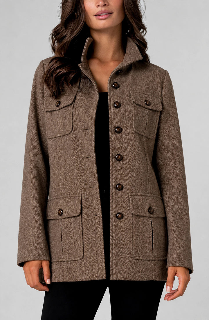 Funnel Neck Field Jacket – Chestnut