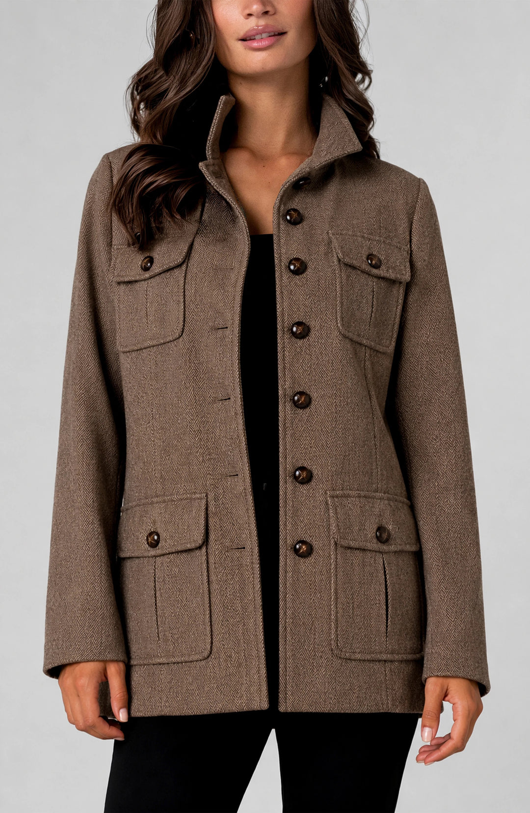 Funnel Neck Field Jacket – Chestnut