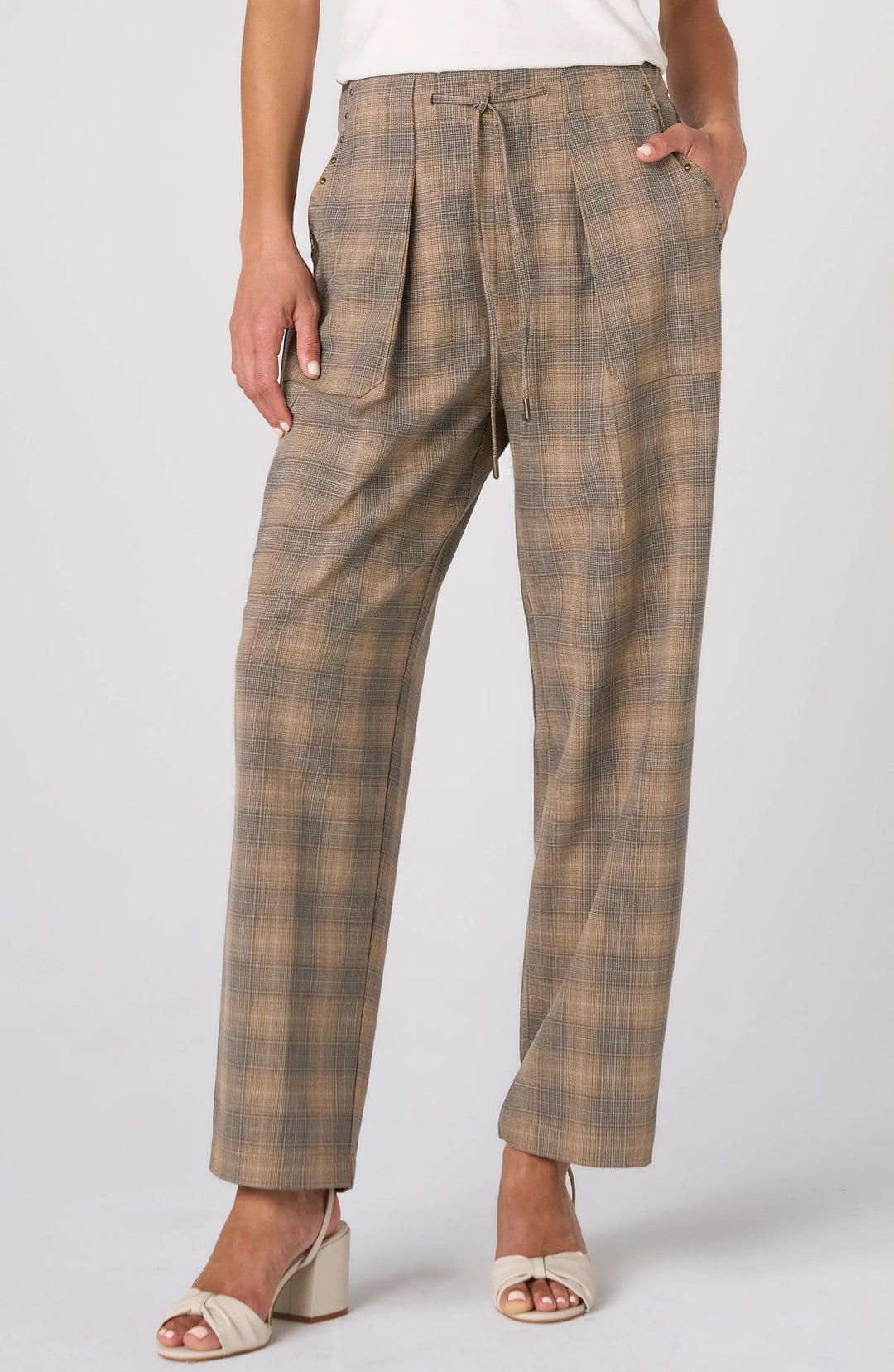 High Rise Cropped Drawstring Trouser
