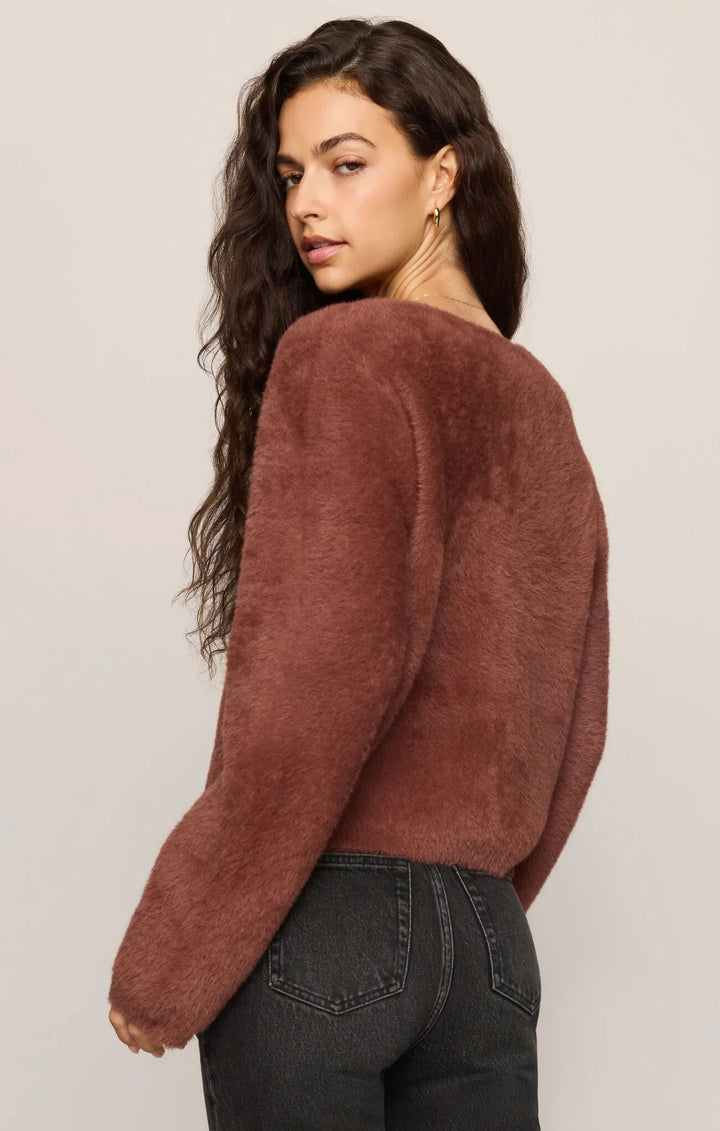 Z Supply Winterglow Fluffy Cardigan – Dark Rosewood