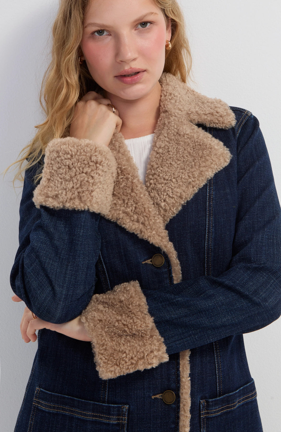 Liverpool Sherpa Trimmed Denim Jacket – Rinse Wash