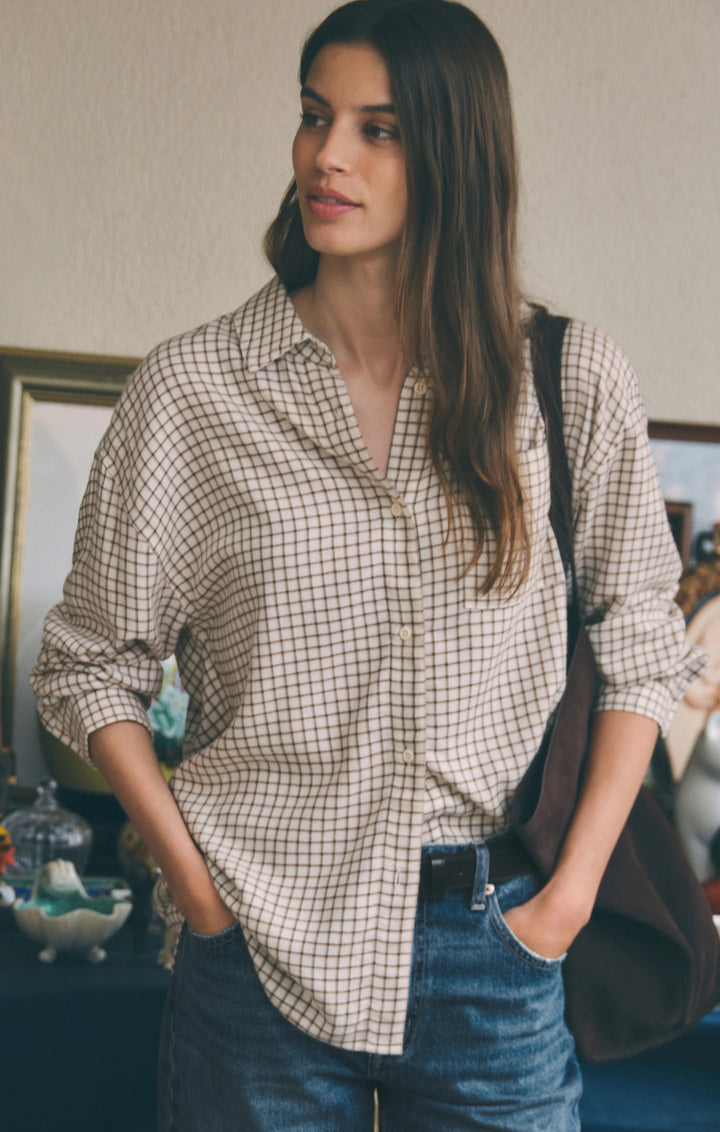 Z Supply River Plaid Button Up – Frosted Pearl