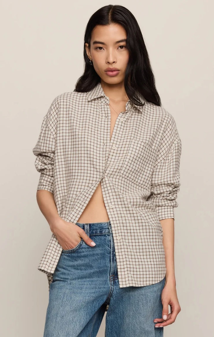 Z Supply River Plaid Button Up – Frosted Pearl