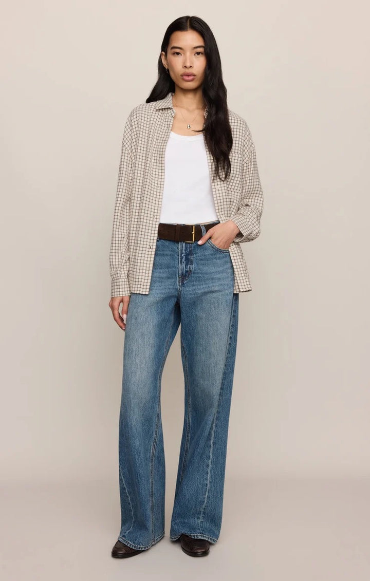 Z Supply River Plaid Button Up – Frosted Pearl
