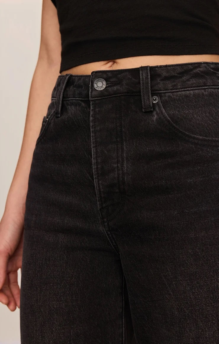 Z Supply The Show Off High-Rise Bowed Denim – Nocturne