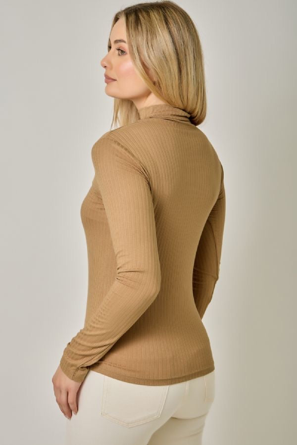 Pointelle Mock Neck Top