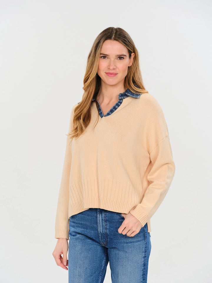 Six Fifty Eileen Denim Collar Sweater