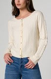 Ruffle Button Front Cardigan Sweater