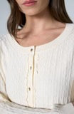 Ruffle Button Front Cardigan Sweater
