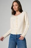 Ruffle Button Front Cardigan Sweater