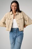 3/4 Sleeve Frayed Flounce Jacket