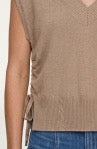 V-Neck Dolman Sweater with Side Ties