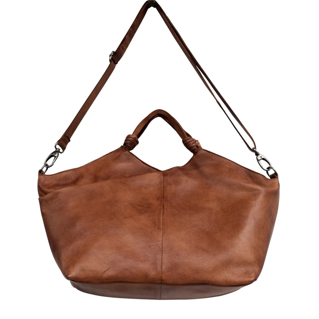 Nelly Leather Tote in Cognac