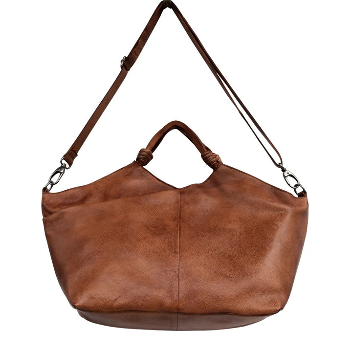Nelly Leather Tote in Cognac