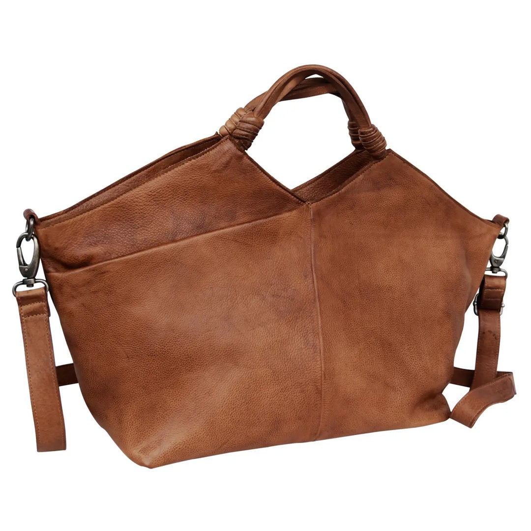 Nelly Leather Tote in Cognac