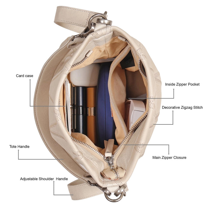 Ivy Diamond Leather Crossbody in Walnut