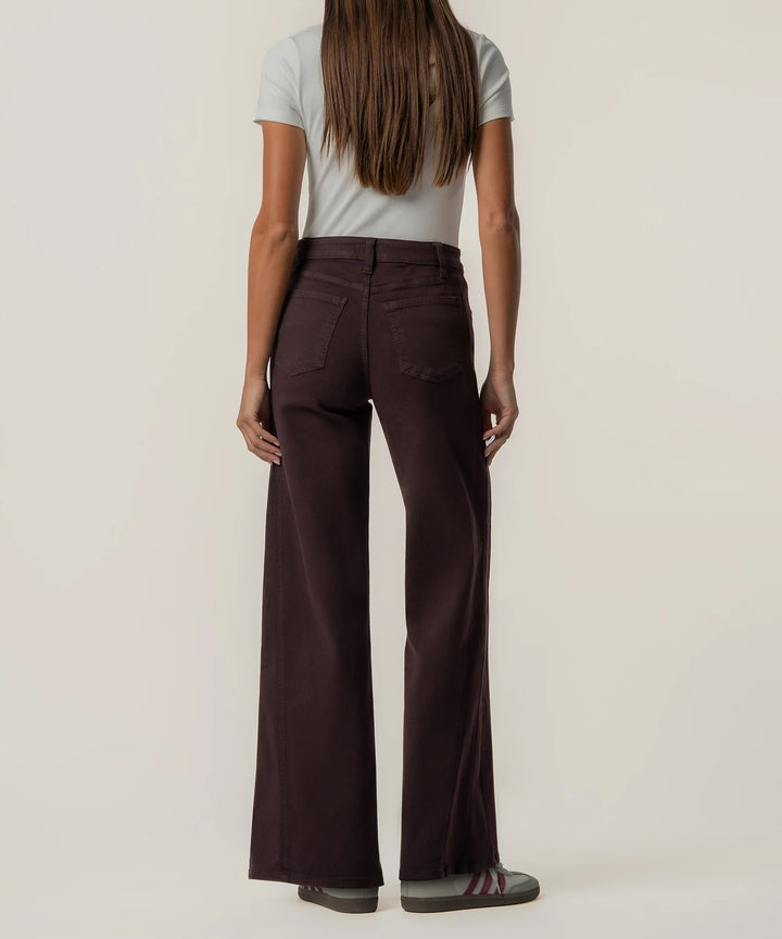Kut from the Kloth Maya High Rise Wide Leg Pant in Raisin