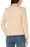 Liverpool Blazer with Fray Edges – Gold Khaki Plaid