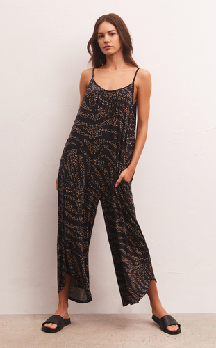 Wild Dot Flared Jumpsuit - Hello Beautiful Boutique