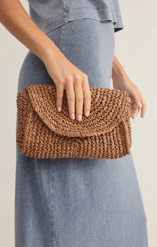 Sand Dollar Mini Straw Crossbody or Clutch Bag